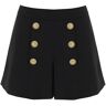 BALMAIN crepe shorts with embossed buttons  - Black - female - Size: 40