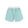 GANNI striped shorts with elastic waistband  - Green - female - Size: 34
