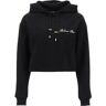 BALMAIN cropped hoodie with logo embroidery  - Black - female - Size: Medium