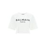 BALMAIN logo print boxy t-shirt  - White - female - Size: Medium