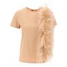 MAX MARA STUDIO lappole feather t-shirt  - Beige - female - Size: Medium