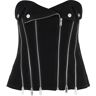 DION LEE denim biker corset top  - Black - female - Size: 6