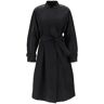 FERRAGAMO poplin trench coat with contrasting inserts  - Black - female - Size: 42