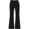 BALMAIN flared pants with embossed buttons  - Black - female - Size: 40