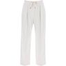 BRUNELLO CUCINELLI cotton and linen slouchy pants  - White - female - Size: 42