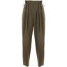 MONCLER stretch wool drawstring pants  - Khaki - female - Size: Large