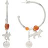 MAISON KITSUNE fox & beads hoop earrings  - Silver - female - Size: One Size