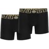 Versace bi-pack underwear trunk with greca band  - Black - male - Size: 6