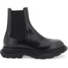 ALEXANDER MCQUEEN chelsea tread brushed leather ankle  - Black - male - Size: 42