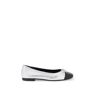 TORY BURCH laminated ballet flats with contrasting toe  - Silver - female - Size: 7