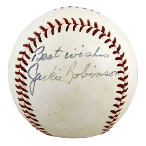 presspasscollectibles Jackie Robinson Brooklyn Dodgers Best Wishes Giles Onl Baseball #B75183 JSA COA (Los Angeles)