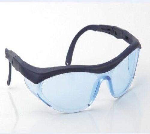 Anti Scratch Black Trim Safety Glasses (Blue Lens) - 12 Each