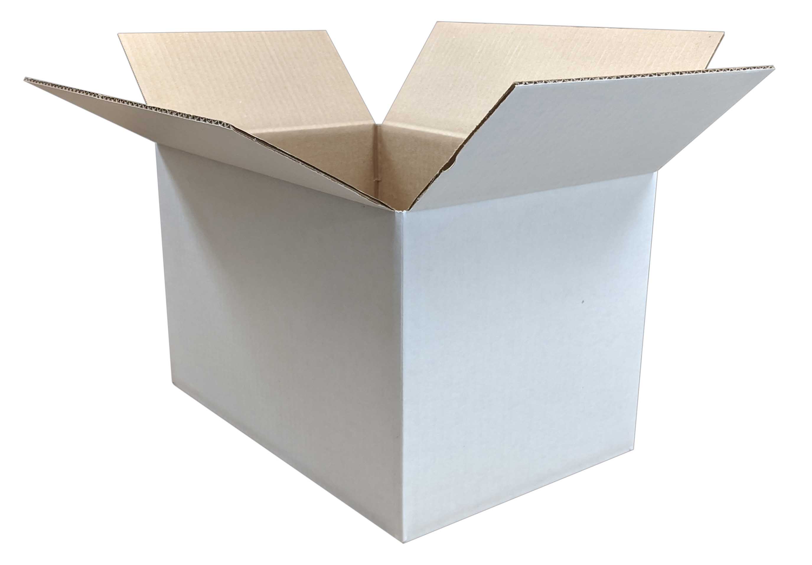 15.5" x 10.125" x 9.875" White Kraft Cardboard Boxes / 25 Boxes/Bundle