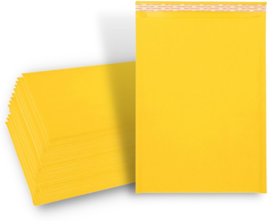 7.25" x 9.75" Yellow Kraft Bubble Mailers - #DVD - 7000 Mailers/Full Pallet