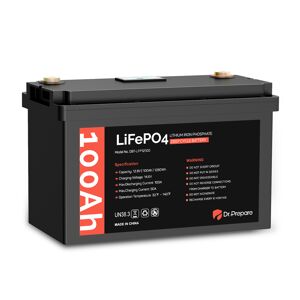 Dr.Prepare 12V 100Ah LiFePO4 Lithium Iron Phosphate Battery with LED Screen