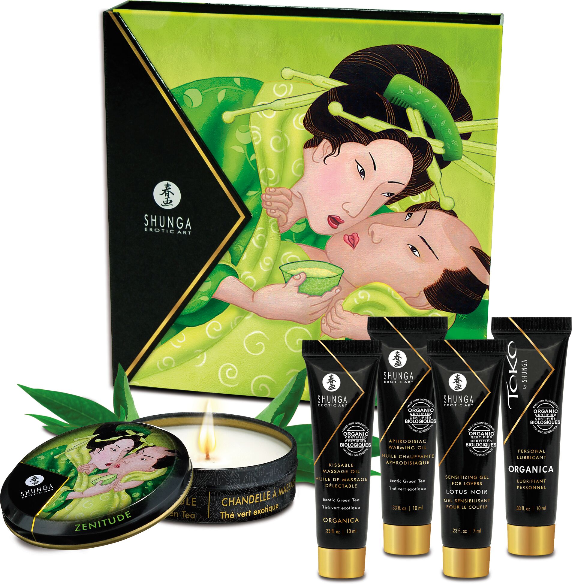 Shunga Geisha's Secrets Gift Set - Organica - Exotic  Green Tea