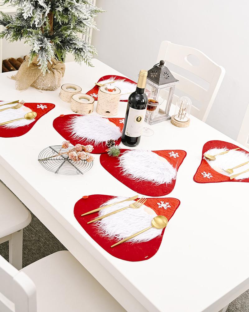 chicme 1Set Christmas Table Runner Gnome Pattern Placemats Table Mat Seasonal Winter Holiday Kitchen Dining Table Decorations Home Party Supplies