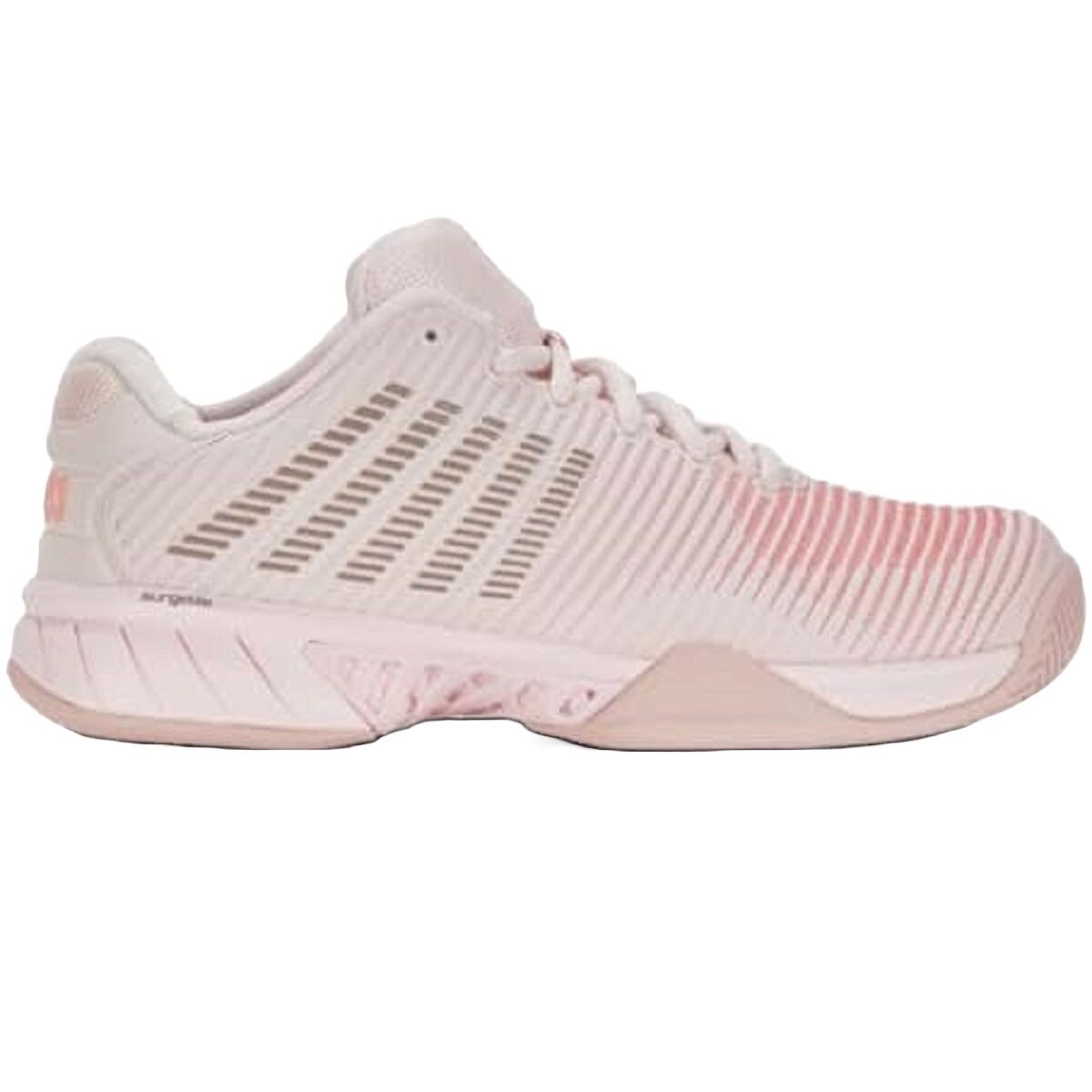 K-Swiss Women's Hypercourt Express 2 Wide Tennis Shoes (Almost Mauve/Sepia Rose/Pale Neon Coral)