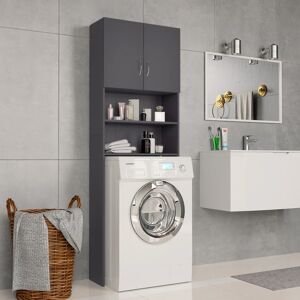 Washing Machine Cabinet Grey 64x255x190 cm Chipboard - Home Improvement
