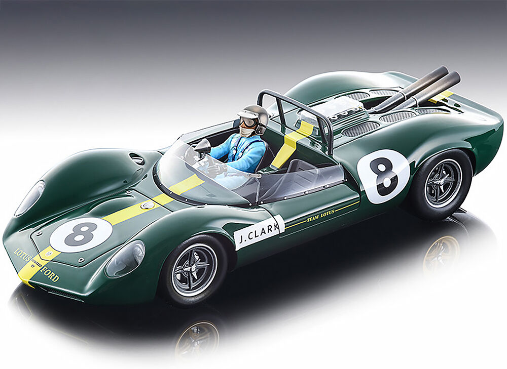 Lotus 40 #8 Jim Clark Guards Trophy Brands Hatch (1965) with Seated Driver Figure Limited Edition to 160 pieces Worldwide 1/18 Model Car by Tecnomodel