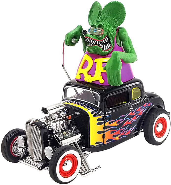 1932 Ford Blown 5 Window  with Rat Fink Figure Limited Edition to 600 pieces Worldwide 1/18 Diecast Model Car by ACME