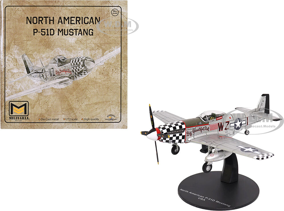 North American P-51D Mustang Fighter Aircraft John Landers Big Beautiful Doll 84th Fighter Squadron 78th Fighter Group RAF Duxford England (1944) United States Army Air Force 1/72 Diecast Model by Militaria Die Cast