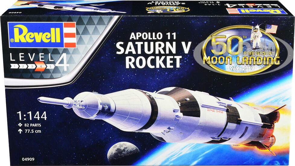 Level 4 Model Kit Apollo 11 Saturn V Rocket 50th Anniversary Moon Landing 1/144 Scale Model by Revell