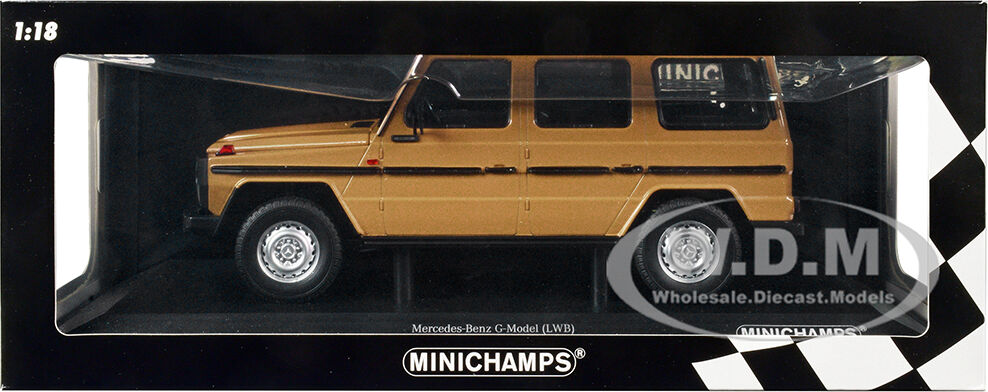 1980 Mercedes-Benz G-Model (LWB) Beige with Black Stripes Limited Edition to 504 pieces Worldwide 1/18 Diecast Model Car by Minichamps