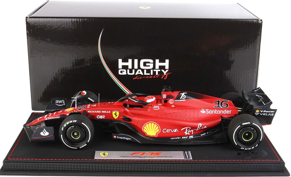 Ferrari F1-75 #16 Charles Leclerc Winner Formula One F1 Australian GP (2022) Limited Edition to 260 pieces Worldwide with Acrylic Display Case 1/18 Diecast Model Car by BBR