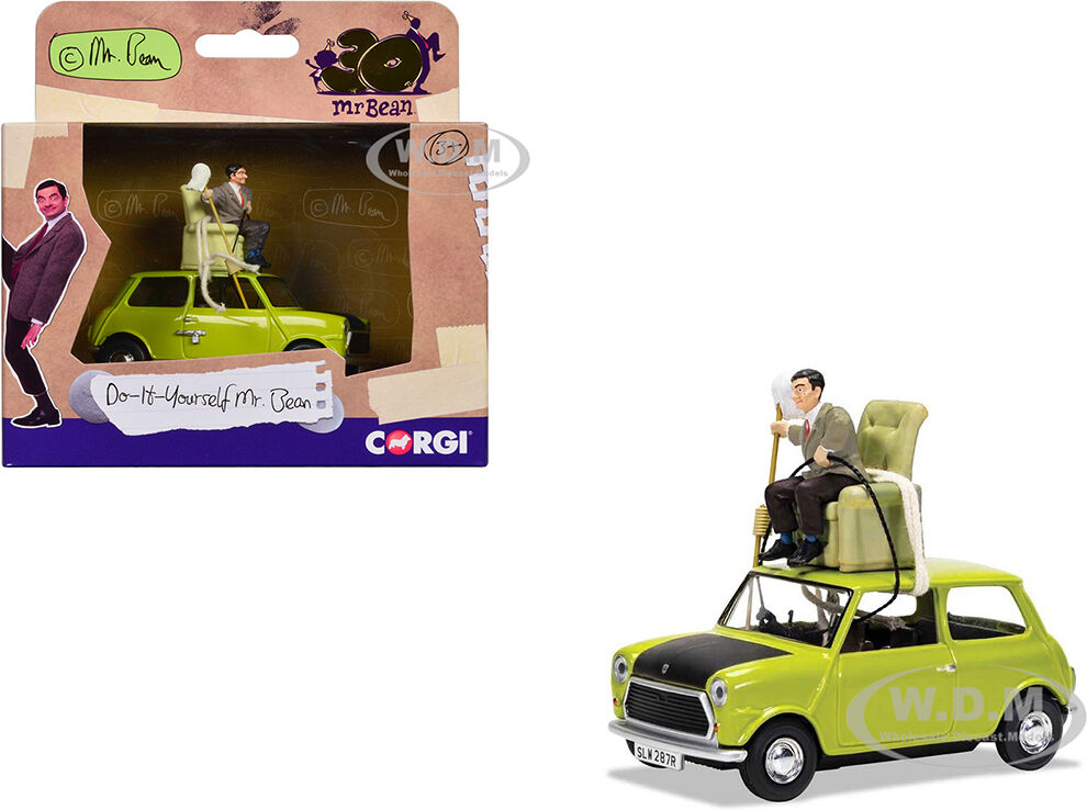 Mini Cooper RHD (Right Hand Drive) Yellow Do-It-Yourself Mr. Bean Modified Car Mr. Bean (1990-1995) TV Series Diecast Model Car by Corgi