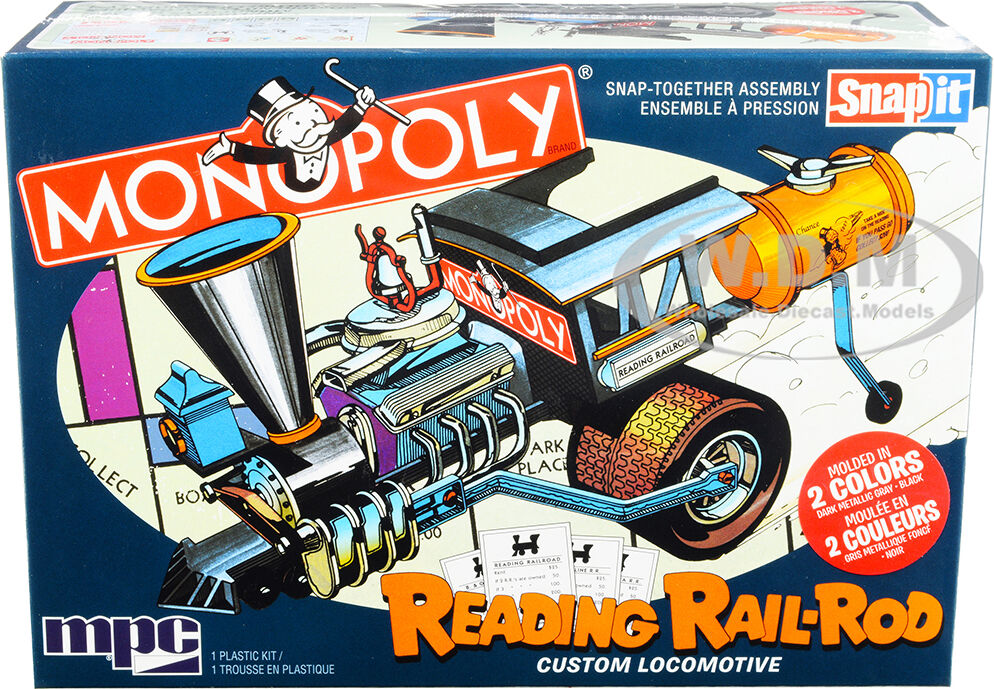 Skill 1 Snap Model Kit Reading Rail Rod Custom Locomotive Monopoly 1/25 Scale Model by MPC