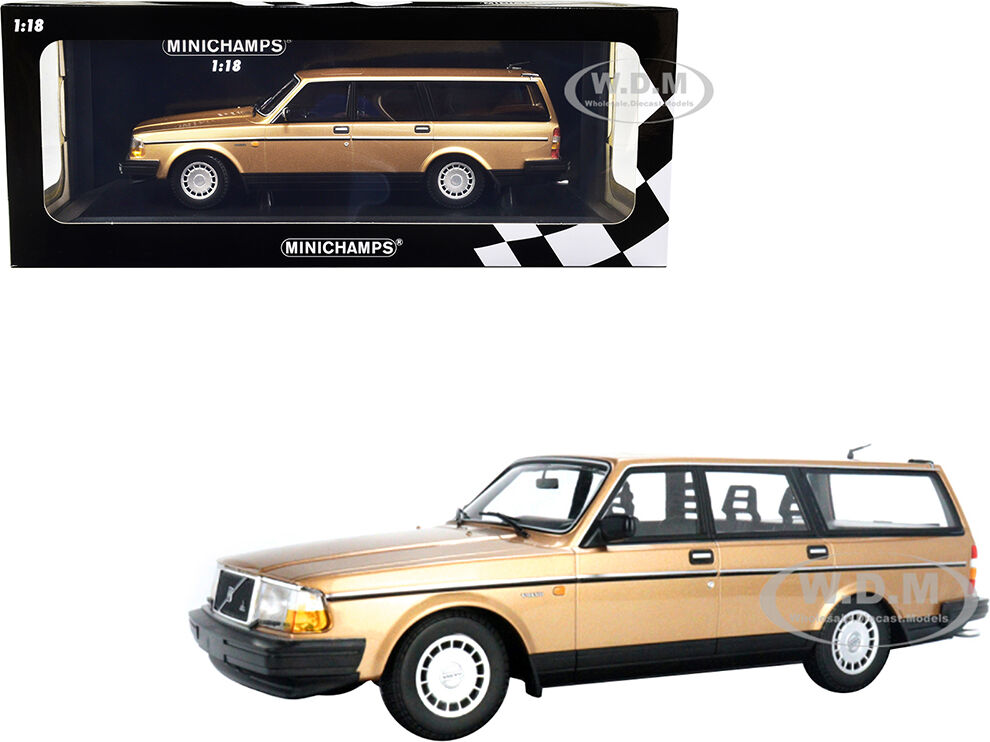 1986 Volvo 240 GL Break Gold Metallic Limited Edition to 402 pieces Worldwide 1/18 Diecast Model Car by Minichamps