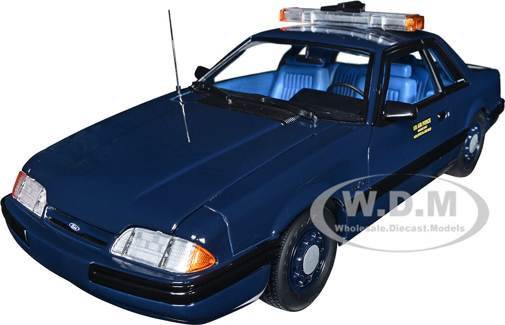 1988 Ford Mustang 5.0 SSP Dark Blue U.S. Air Force U-2 Chase Car Dragon Chaser Limited Edition to 852 pieces Worldwide 1/18 Diecast Model Car by GMP