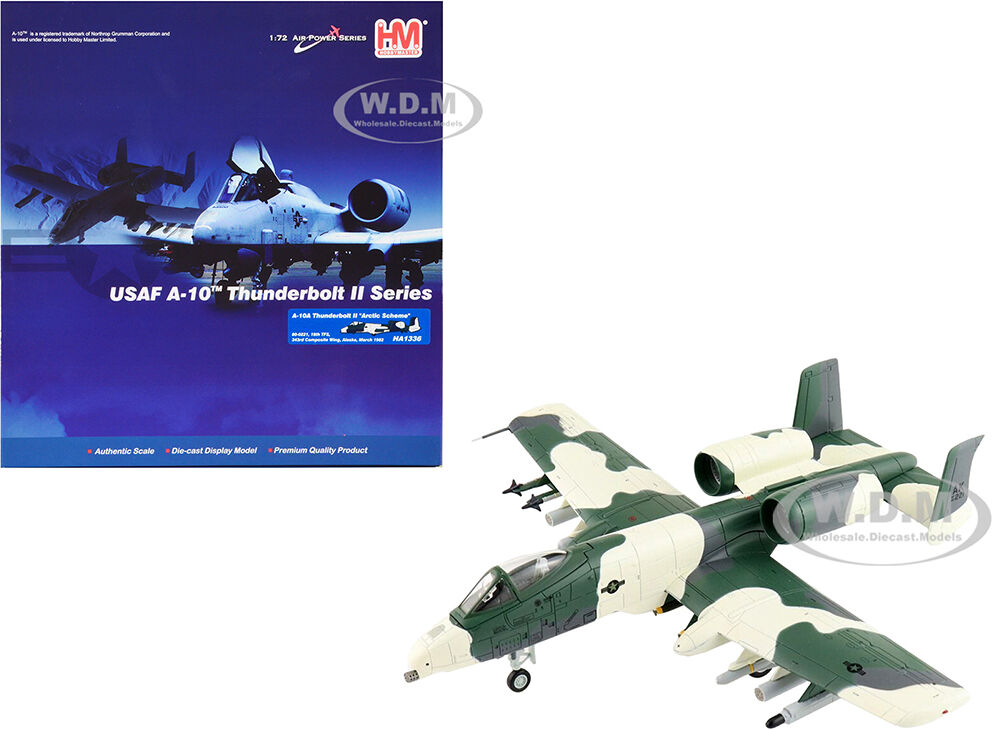 Fairchild Republic A-10A Thunderbolt II Attack Aircraft Arctic Scheme 18th TFS 343rd Composite Wing Alaska (1982) United States Air Force Air Power Series 1/72 Diecast Model by Hobby Master