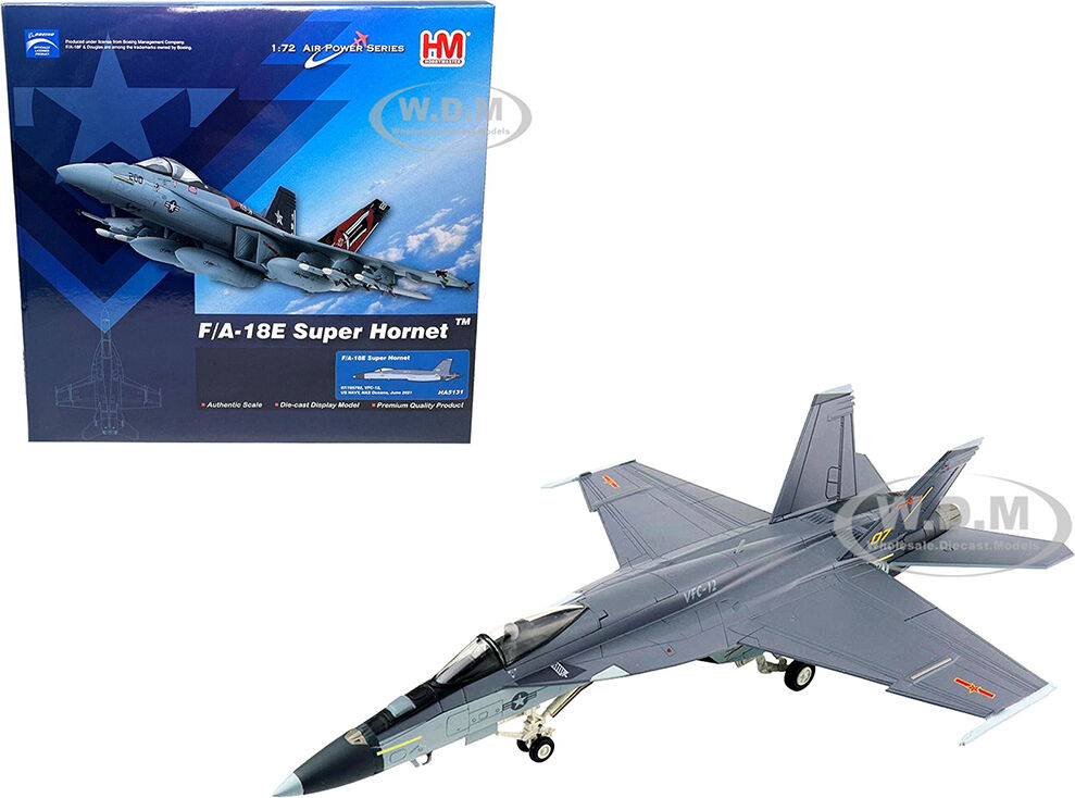 Boeing F/A-18E Super Hornet Fighter Aircraft VFC-12 US NAVY NAS Oceana (June 2021) Air Power Series 1/72 Diecast Model by Hobby Master