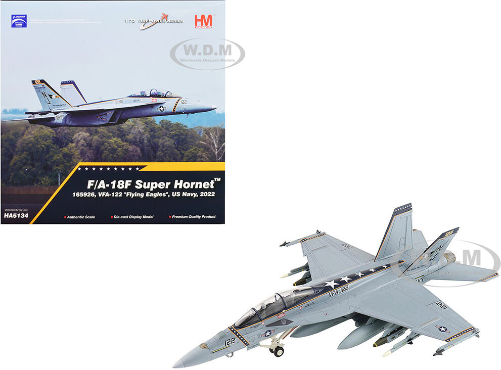 Boeing F/A-18F Super Hornet Fighter Aircraft VFA-122 Flying Eagles (2022) United States Navy Air Power Series 1/72 Diecast Model by Hobby Master