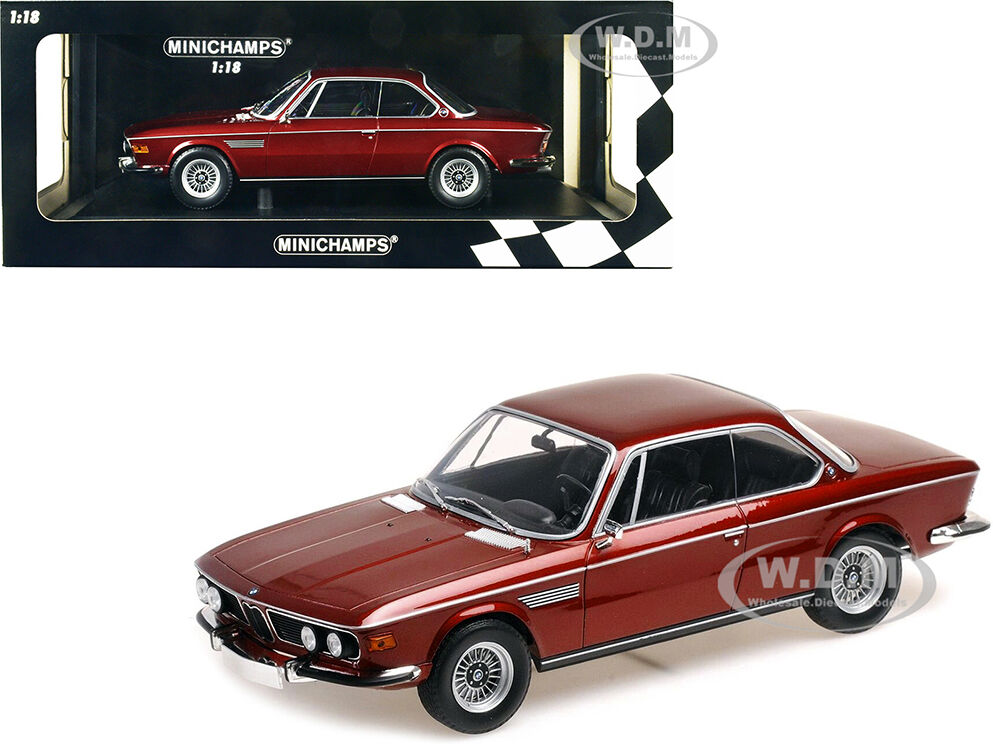 1971 BMW 3.0 CSi Red Metallic Limited Edition to 504 pieces Worldwide 1/18 Diecast Model Car by Minichamps