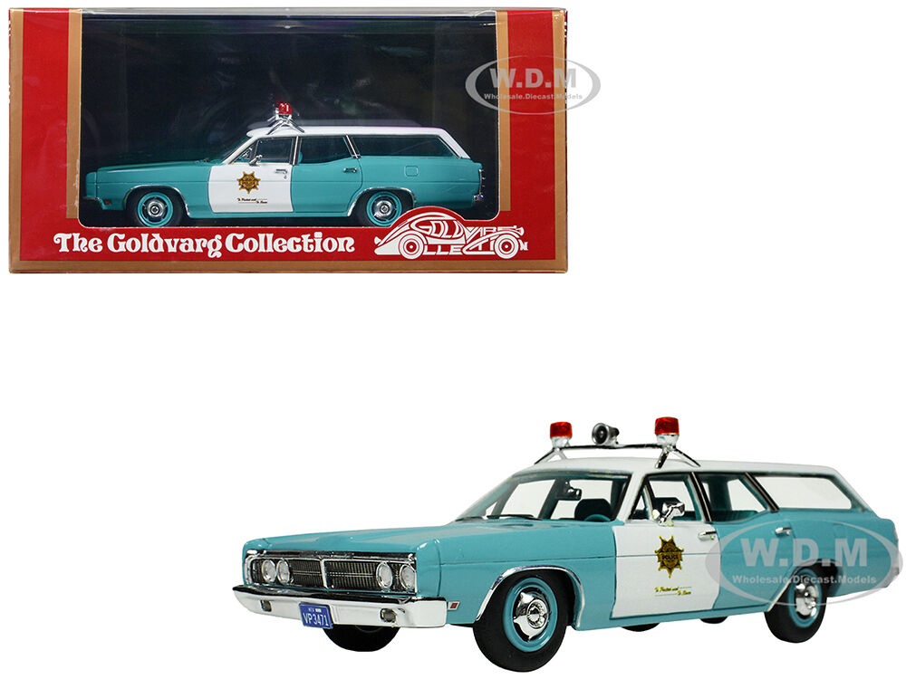 1970 Ford Galaxie Station Wagon Light Blue and White with Light Blue Interior Las Vegas Police Department Limited Edition to 180 pieces Worldwide1/43 Model Car by Goldvarg Collection