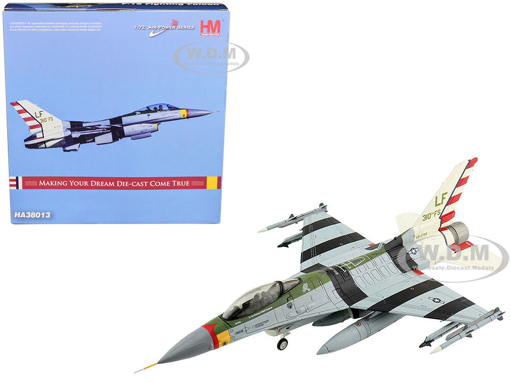 General Dynamics F-16C Fighting Falcon Fighter Aircraft Passionate Patsy 310th FS 80th Anniversary Scheme Luke Air Force Base (1972) Air Power Series 1/72 Diecast Model by Hobby Master