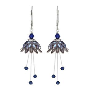 Blue Dew Drops Fairy Flower Earrings