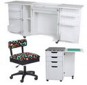 Kangaroo Sewing Furniture Bandicoot 2 Cabinet White Ash b8211 Studio Set With Kiwi Storage Cabinet And Arrow Hydraulic Sewing Chair