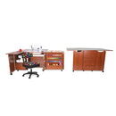 Kangaroo Sewing Furniture Wallaby II Studio Wallaby Air Lift and Dingo II Sewing Cabinet Set TEAK (WS-TEAK)