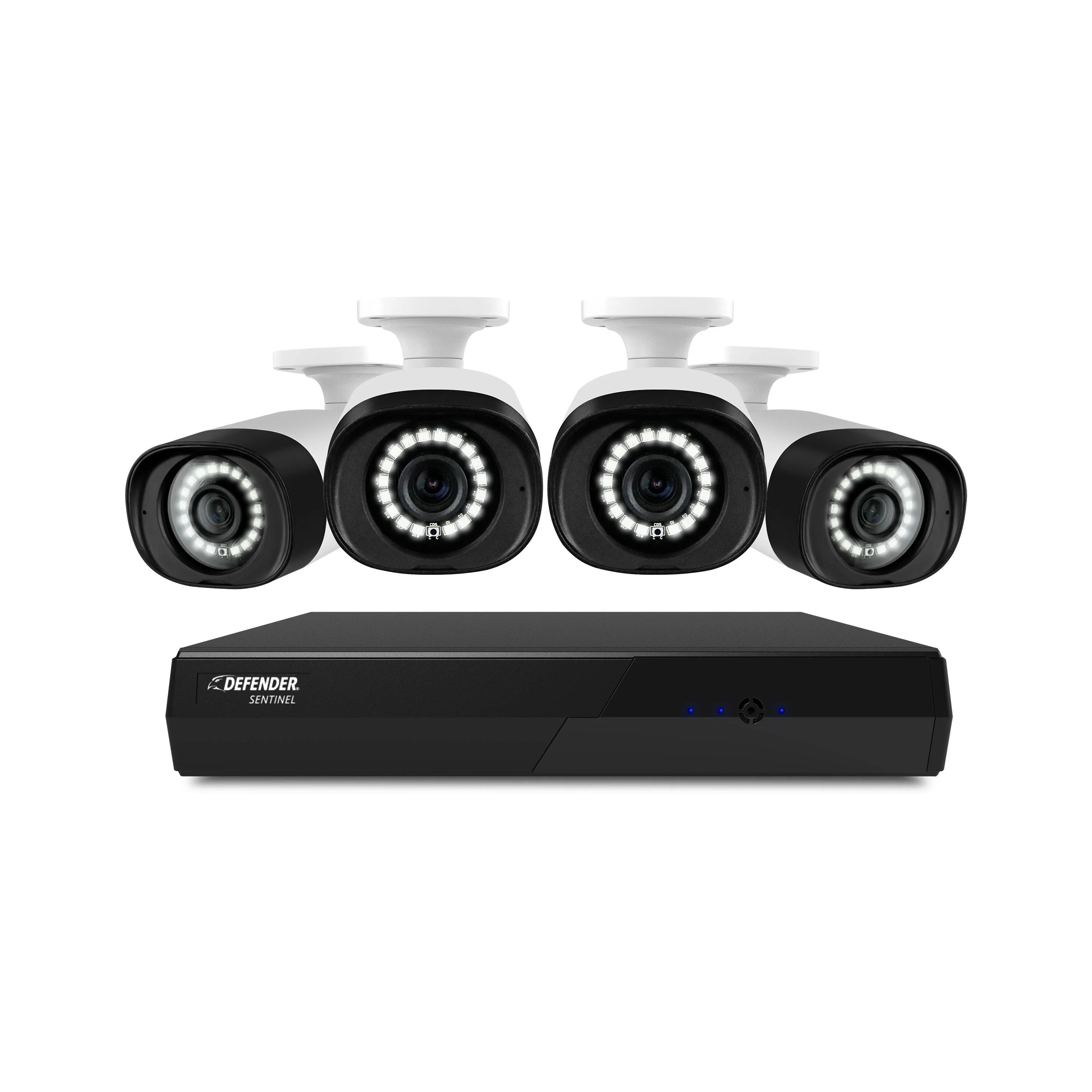 Defender Cameras Sentinel 4K Ultra HD Wired 8 Channel POE NVR Security System / 4 Cameras (Certified Open Box)