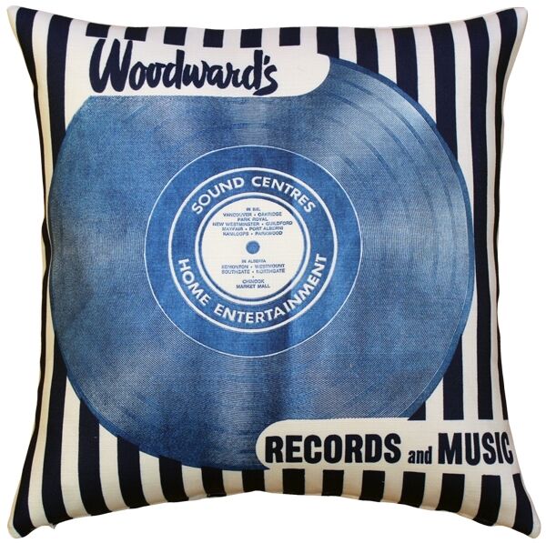 Pillow Decor Woodward's Records and Music Throw Pillow