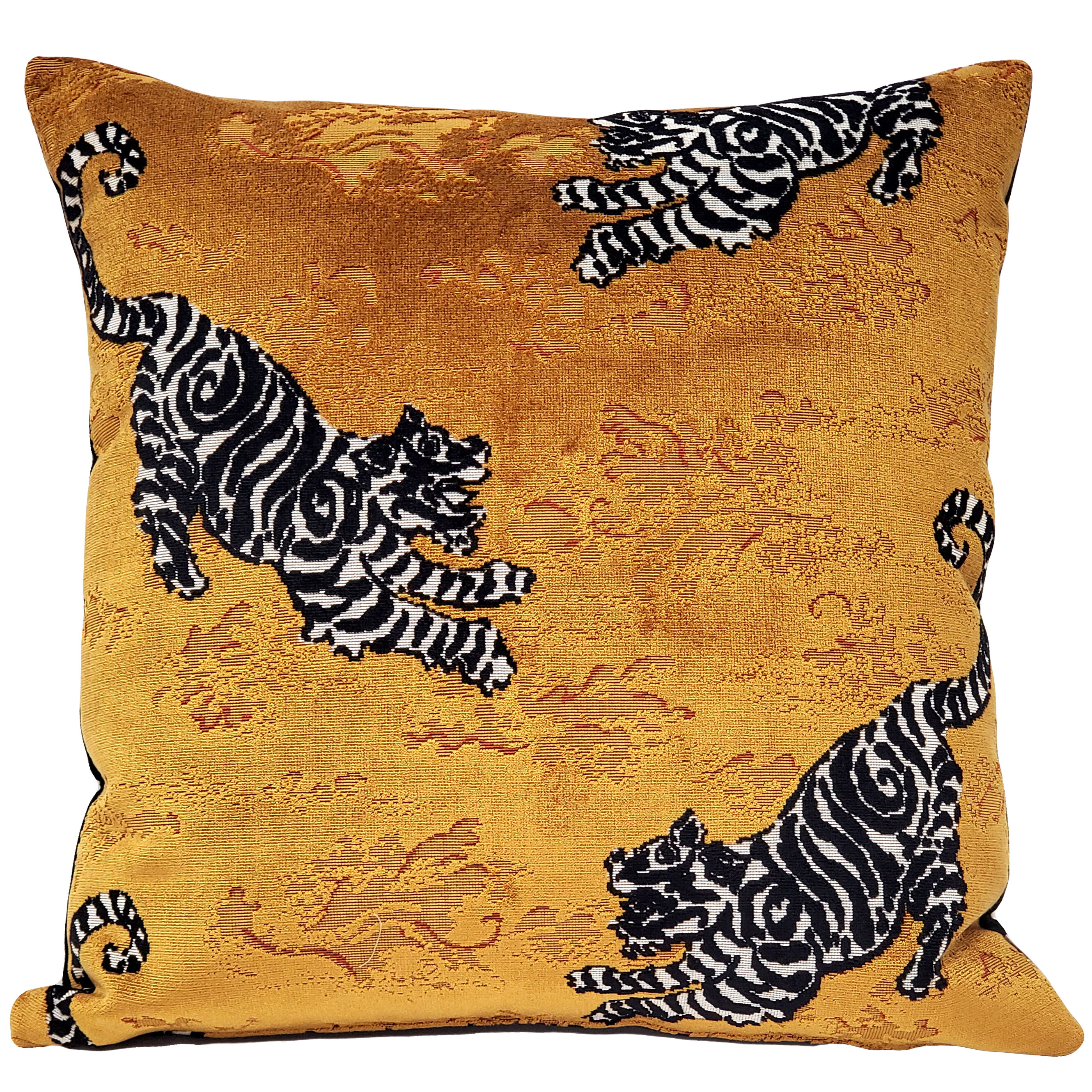 Pillow Decor Bongol Velvet Tiger Throw Pillow 26x26