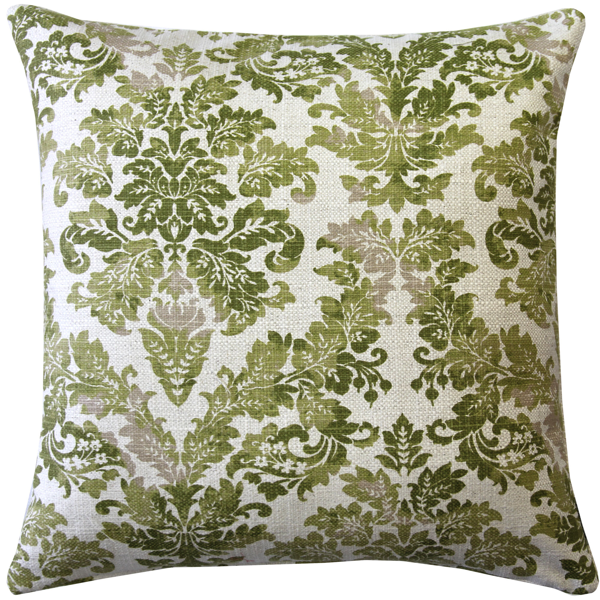 Pillow Decor Calliope Green Damask Pattern Throw Pillow 20x20