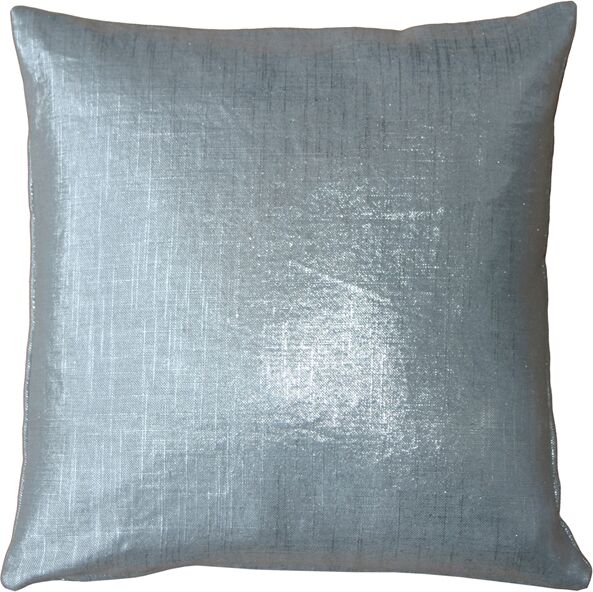 Pillow Decor Tuscany Linen Silver Metallic 20x20 Throw Pillow