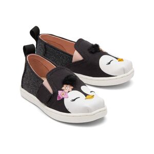 TOMS Black Tiny Alpargatas Penguin Slip-On Espadrille Hook and Loop Shoes - Size: 10