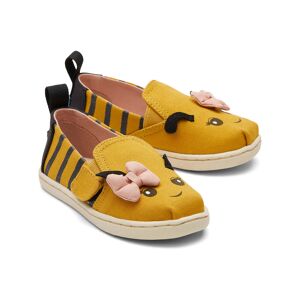 TOMS Yellow Tiny Alpargatas Honeybee Slip-On Espadrille Orange Hook and Loop Shoes - Size: 10