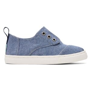TOMS Blue Tiny Cordones Cupsole Sneaker Chambray Hook and Loop Shoes - Size: 10